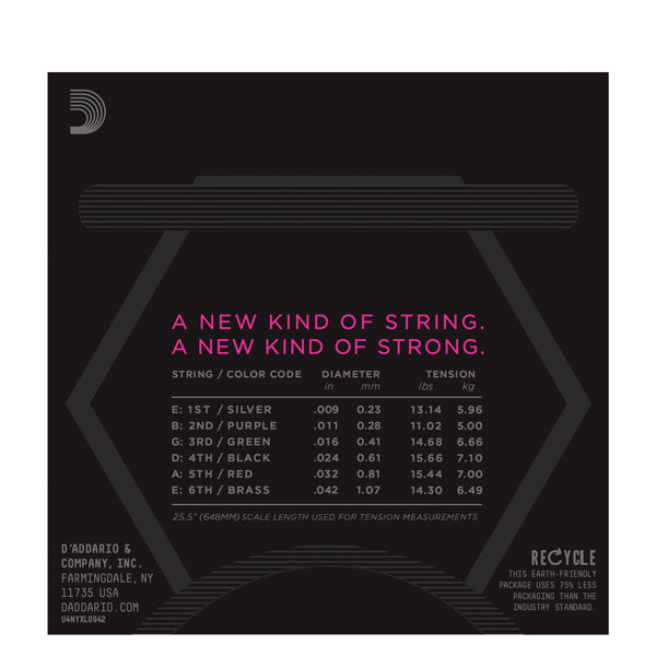 Струны для гитары D'addario NYXL0942