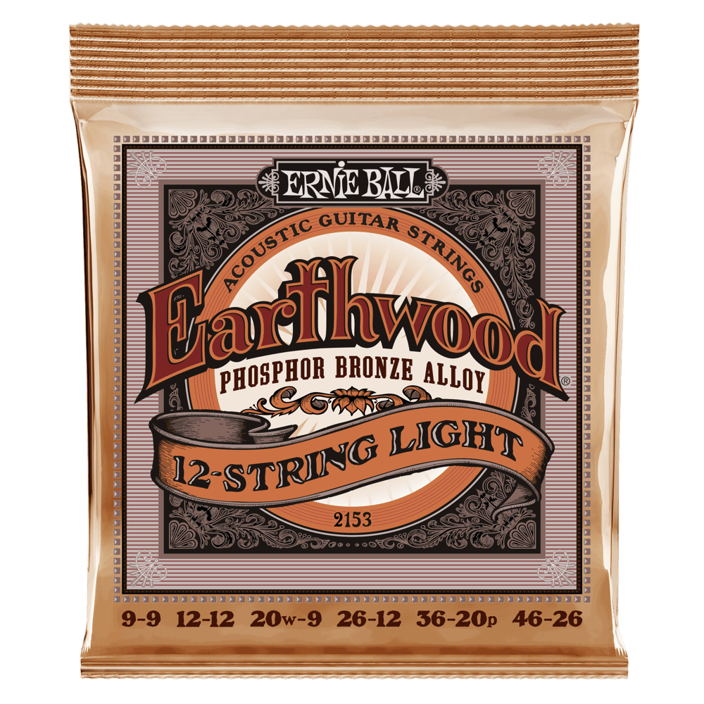Струны для акустической гитары Ernie Ball 2153 Earthwood 12-string Light Phosphor Bronze