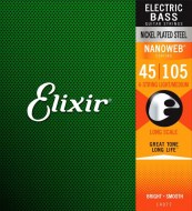 Струны для бас-гитары Elixir NANOWEB Light-Medium Nickel Plated